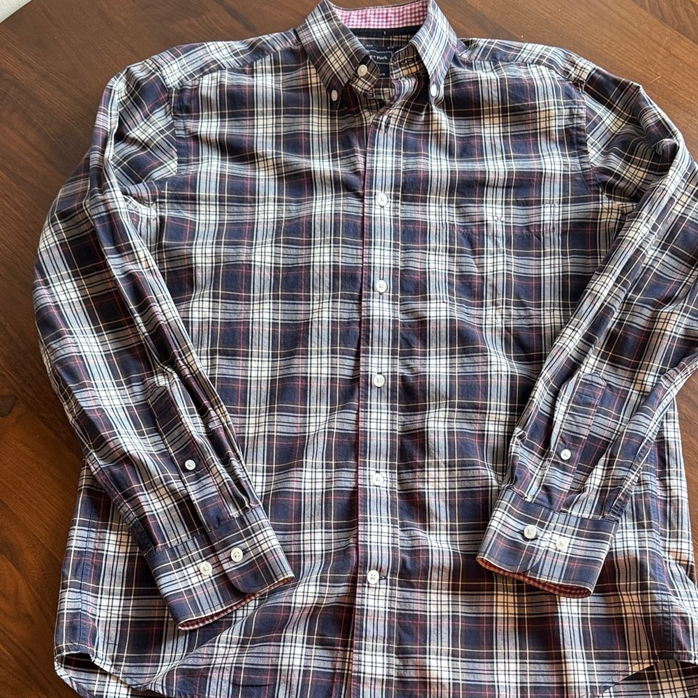 Eden park - Men's Plaid Button-Down Shirt - medium